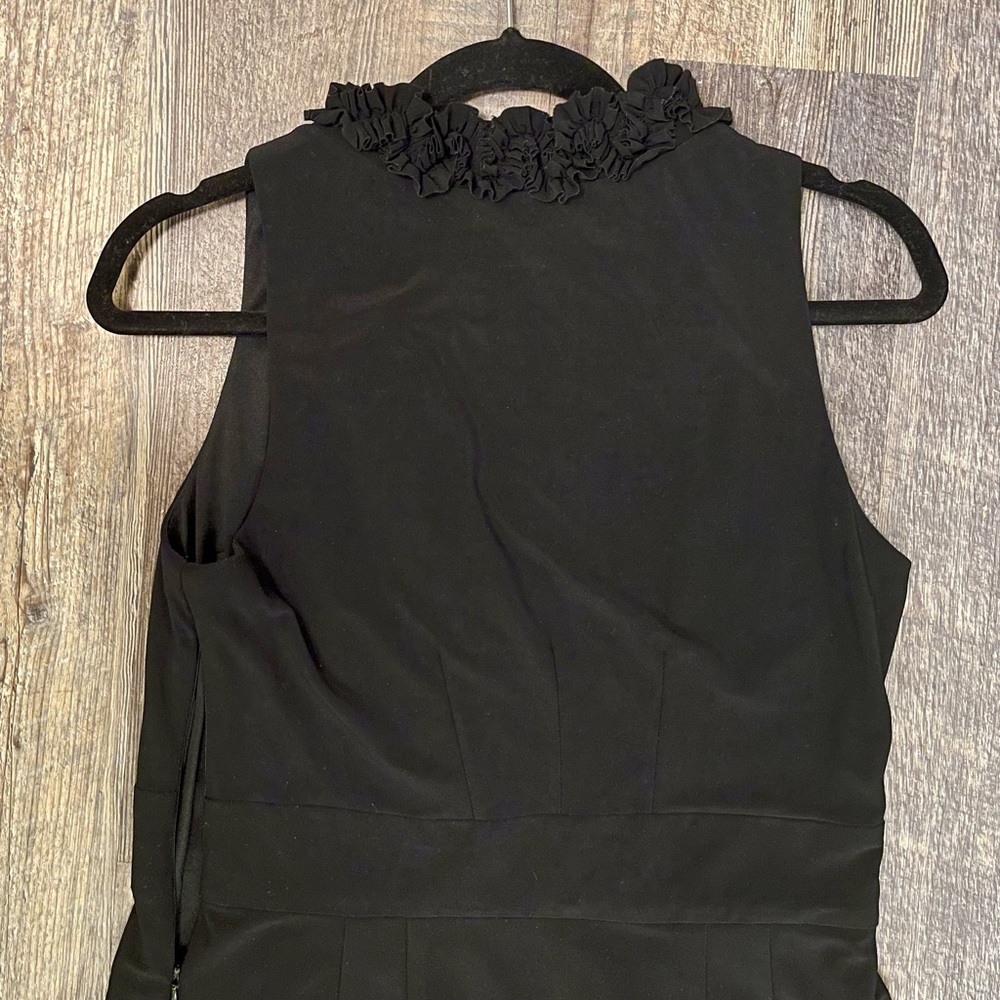 Tall Friendly Just Taylor Black Formal Stretchy Pleated Midi Shift Dress, 10 - Picture 10 of 10